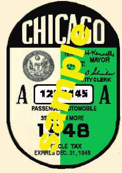 (image for) 1948 Illinois Tax/Inspection sticker CHICAGO